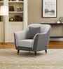 Venice Italian Fabric 1 Seater Sofa In Grey Color