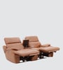 Venice Half Leather 2 Seater Motorized Recliner With Adjustable Power Headrest & Footrest In Brown Color
