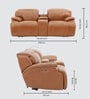 Venice Half Leather 2 Seater Motorized Recliner With Adjustable Power Headrest & Footrest In Brown Color