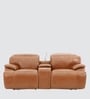 Venice Half Leather 2 Seater Motorized Recliner With Adjustable Power Headrest & Footrest In Brown Color