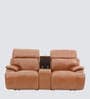 Venice Half Leather 2 Seater Motorized Recliner With Adjustable Power Headrest & Footrest In Brown Color
