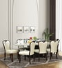 Venice Marble Top 8 Seater Dining Set in Cream & Black Finish