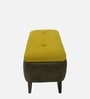 Venni Fabric Ottoman in Walnut & Yellow Colour With Storage