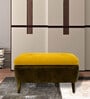 Venni Fabric Ottoman in Walnut & Yellow Colour With Storage