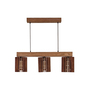 Ventus 3 Lights Brown Solid Wood Linear Chandelier Cluster Hanging Light