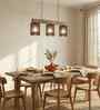 Ventus 3 Lights Brown Solid Wood Linear Chandelier Cluster Hanging Light