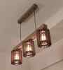 Ventus 3 Lights Brown Solid Wood Linear Chandelier Cluster Hanging Light