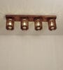 Ventus 4 Lights Brown Solid Wood Flush Mounted Ceiling Light