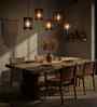 Ventus 5 Lights Brown Solid Wood Linear Chandelier Cluster Hanging Light