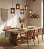 Ventus 5 Lights Brown Solid Wood Linear Chandelier Cluster Hanging Light