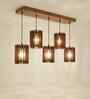 Ventus 5 Lights Brown Solid Wood Linear Chandelier Cluster Hanging Light
