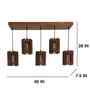 Ventus 5 Lights Brown Solid Wood Linear Chandelier Cluster Hanging Light