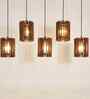 Ventus 5 Lights Brown Solid Wood Linear Chandelier Cluster Hanging Light