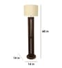 Ventus Brown Wooden Shade Column Floor Lamp With Wood Base