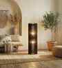Ventus Brown Wooden Shade Column Floor Lamp With Wood Base