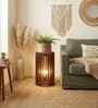 Ventus Duo Brown Wooden Floor Lamp with brown base