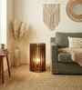 Ventus Duo Brown Wooden Floor Lamp with brown base