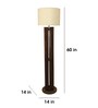 Ventus Wooden Floor Lamp with Jute Shade & Brown Base