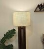 Ventus Wooden Floor Lamp with Jute Shade & Brown Base