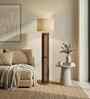 Ventus Wooden Floor Lamp with Jute Shade & Brown Base