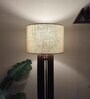 Ventus Wooden Floor Lamp with Jute Shade & Brown Base