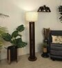 Ventus Wooden Floor Lamp with Jute Shade & Brown Base
