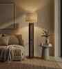 Ventus Wooden Floor Lamp with Jute Shade & Brown Base