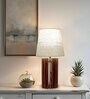 Ventus Wooden Table Lamp with Jute Shade & Brown Base