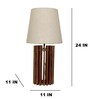 Ventus Wooden Table Lamp with Jute Shade & Brown Base