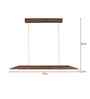 Venus 48 Brown Solid Wood Linear LED Hanging Light