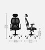 Venus Breathable Mesh Ergonomic Chair in Black Colour with Headrest