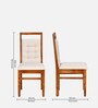 Vera Solid Wood 4 Seater Dining Set in Honey Brown Finish