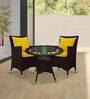 Veranda Wicker Outdoor Table with Chair Sets in Courduroy Brown Finish