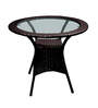 Veranda Wicker Outdoor Table with Chair Sets in Courduroy Brown Finish