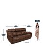 Veraton 3 Seater Manual Recliner in Dark Brown Colour
