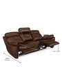Veraton 3 Seater Manual Recliner in Dark Brown Colour