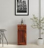 Verbania Sheesham Wood Bar Cabinet In Honey Oak Finish
