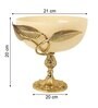 Verdant Elegance Glass Bowl in Cream and Gold
