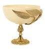 Verdant Elegance Glass Bowl in Cream and Gold