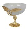 Verdant Elegance Glass Bowl in Grey and Gold
