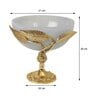 Verdant Elegance Glass Bowl in Grey and Gold