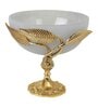 Verdant Elegance Glass Bowl in Grey and Gold