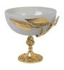 Verdant Elegance Glass Bowl in Grey and Gold
