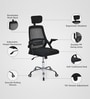 Vergo High Back Breathable Mesh Ergonomic Chair In Black Colour