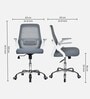 Vergo Mid Back Breathable Mesh Ergonomic Chair In Grey Colour