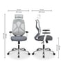 Verona Ergonomic Chair In White And Grey Finish