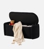 Verona Fabric Luxe Upholstered Storage  Ottoman in Black Colour