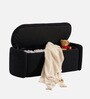 Verona Fabric Luxe Upholstered Storage  Ottoman in Black Colour