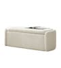 Verona Fabric Luxe Upholstered Storage  Ottoman in Ivory Colour