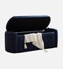 Verona Fabric Luxe Upholstered Storage Ottoman in Blue Colour